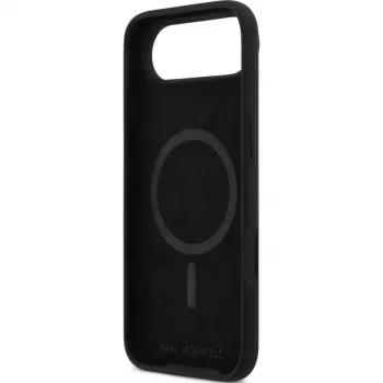 Custodia in silicone KARL LAGERFELD Karl & Choupette Ring MagSafe per Apple iPhone Air - nero