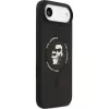 Custodia in silicone KARL LAGERFELD Karl & Choupette Ring MagSafe per Apple iPhone Air - nero