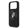 Custodia in silicone KARL LAGERFELD Karl & Choupette Ring MagSafe per Apple iPhone 17 Pro nero