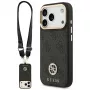 Custodia MagSafe Guess 4G Strass Logo & Big Strap Metal Buttons per iPhone 17 Pro nero