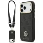 Custodia MagSafe Guess 4G Strass Logo & Big Strap Metal Buttons per iPhone 17 Pro Max nero