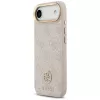 Custodia MagSafe Guess 4G Strass Logo & Big Strap Metal Buttons per iPhone Air - rosa