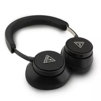 Cuffie over-ear Bluetooth Guess ENC Saffiano Triangle Logo nero