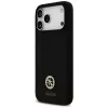 Custodia MagSafe Guess Silicone Logo Strass 4G per iPhone 17 Pro Max nero