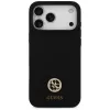Custodia MagSafe Guess Silicone Logo Strass 4G per iPhone 17 Pro Max nero