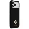 Custodia MagSafe Guess Silicone Logo Strass 4G per iPhone 17 Pro Max nero