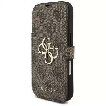 Custodia a libro Guess Book 4G Metal Logo per Apple iPhone 17 Pro, marrone