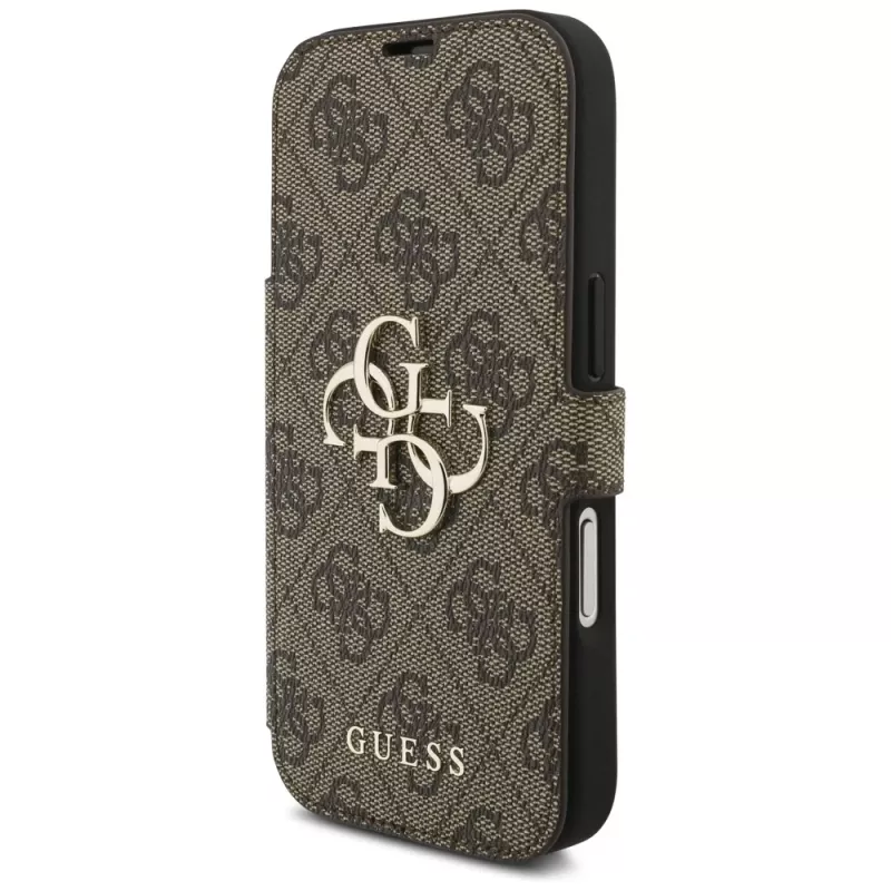 Custodia a libro Guess Book 4G Metal Logo per Apple iPhone 17 Pro, marrone