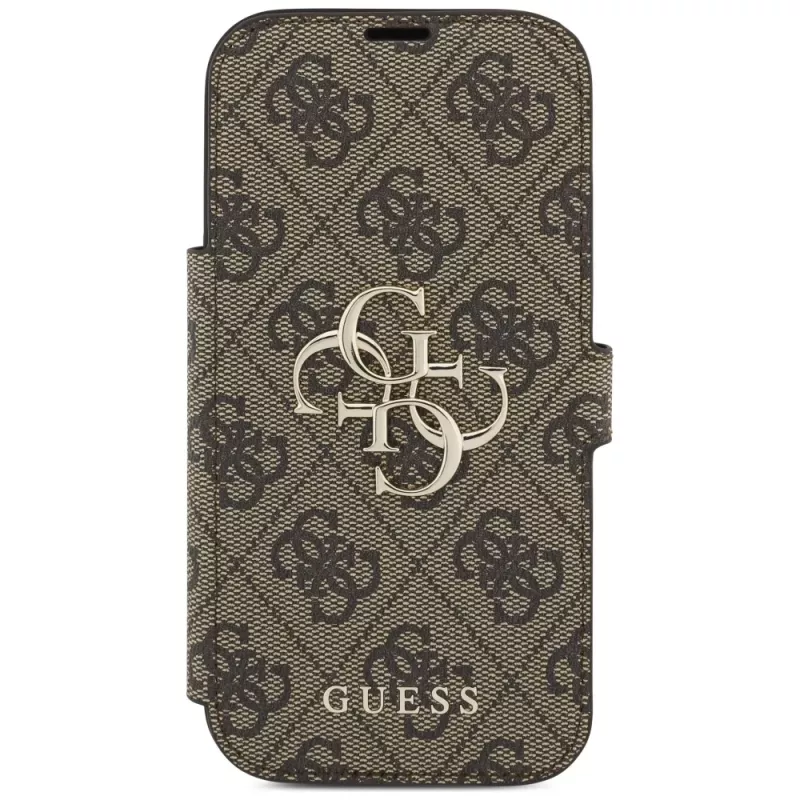Custodia a libro Guess Book 4G Metal Logo per Apple iPhone 17 Pro, marrone
