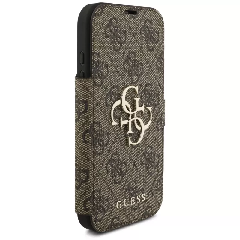 Custodia a libro Guess Book 4G Metal Logo per Apple iPhone 17 Pro, marrone