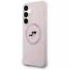 Custodia in silicone KARL LAGERFELD Karl & Choupette Heads MagSafe per Samsung Galaxy S25 FE rosa