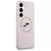 Custodia in silicone KARL LAGERFELD Karl & Choupette Heads MagSafe per Samsung Galaxy S25 FE rosa