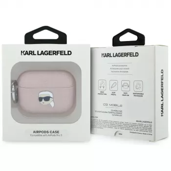 KARL LAGERFELD Monogram Karl Head Custodia per AirPods Pro 3, rosa