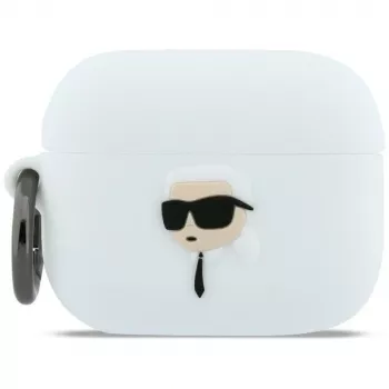 KARL LAGERFELD Silicone Karl Head 3D Custodia per AirPods Pro 3 bianco