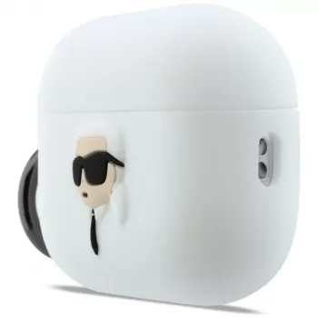 KARL LAGERFELD Silicone Karl Head 3D Custodia per AirPods Pro 3 bianco