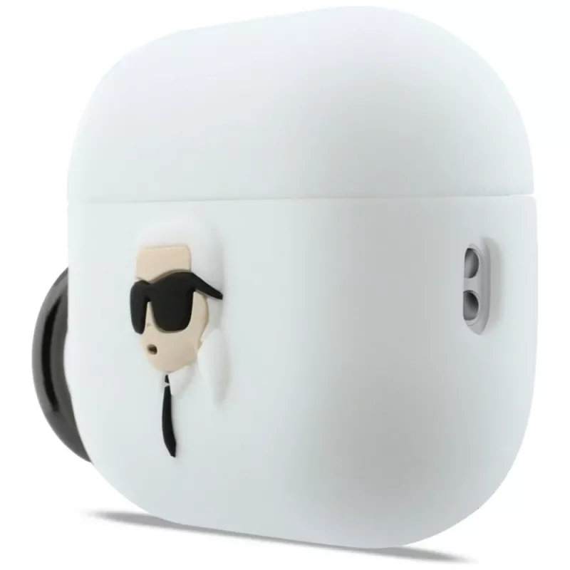 KARL LAGERFELD Silicone Karl Head 3D Custodia per AirPods Pro 3 bianco