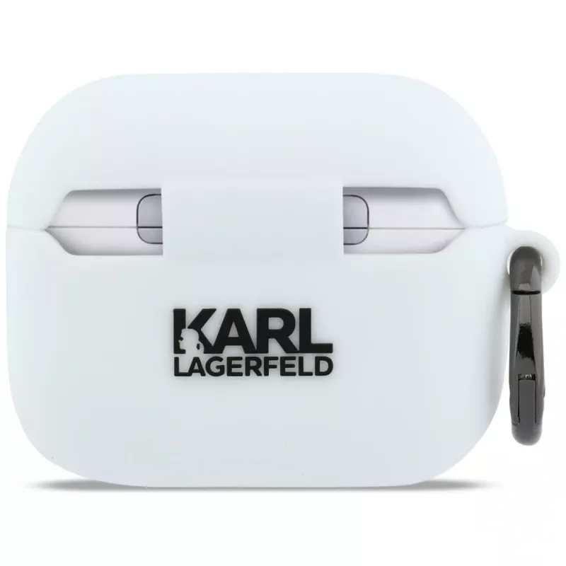 KARL LAGERFELD Silicone Karl Head 3D Custodia per AirPods Pro 3 bianco