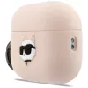 Custodia in silicone Karl Lagerfeld Choupette Head 3D per AirPods Pro 3, rosa