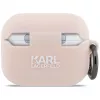 Custodia in silicone Karl Lagerfeld Choupette Head 3D per AirPods Pro 3, rosa