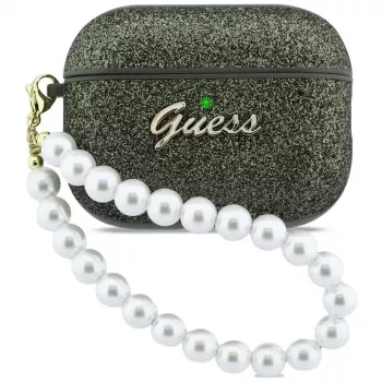 Guess Glitter Pearl Strap Custodia per AirPods Pro 3, khaki