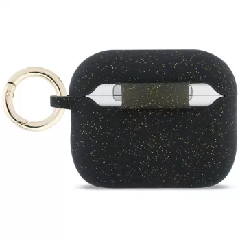 Custodia in silicone Guess Glitter Ring per AirPods Pro 3, nero