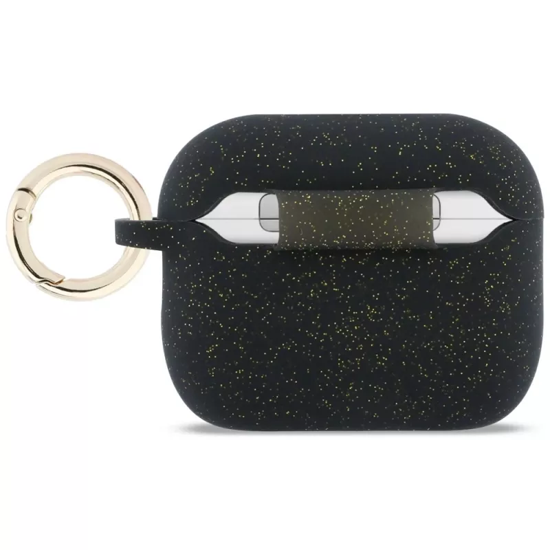 Custodia in silicone Guess Glitter Ring per AirPods Pro 3, nero