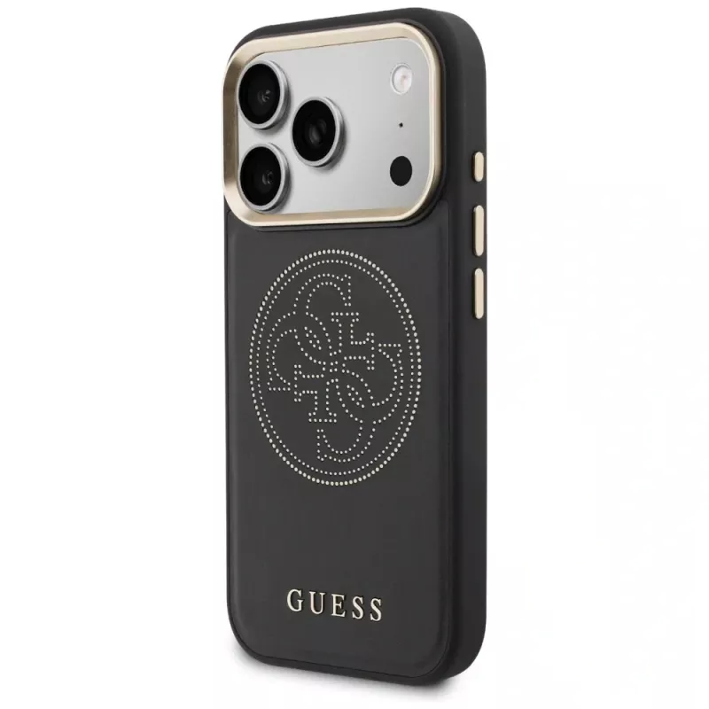 Guess Perforated 4G Custodia MagSafe per iPhone 17 Pro nero