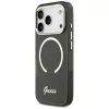 Guess IML Script Metal Custodia MagSafe per Apple iPhone 17 Pro Max nero