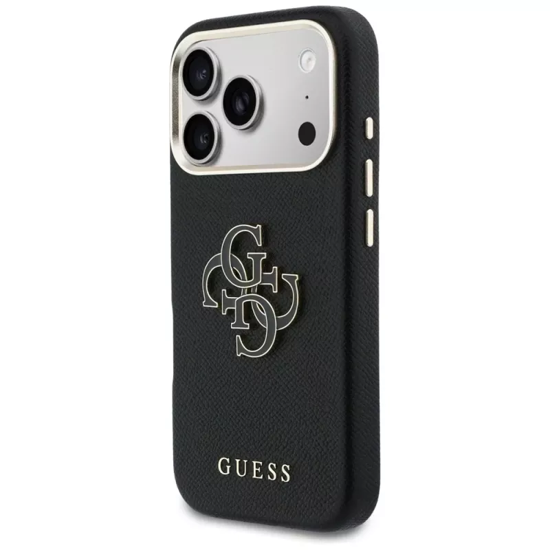 Guess FW Resin Logo Back Cover per Apple iPhone 17 Pro, Nero