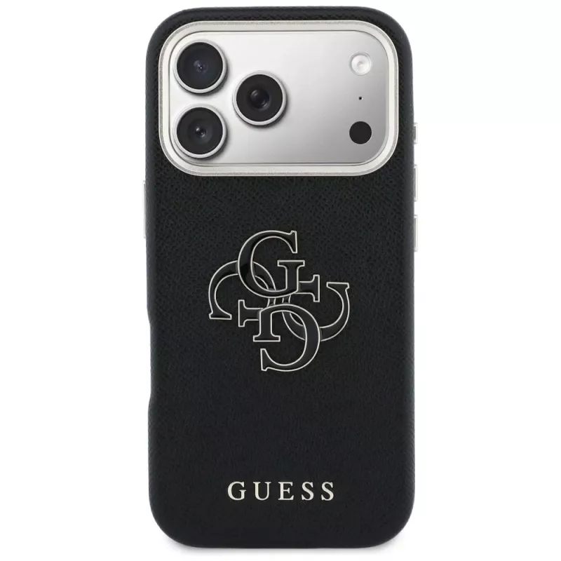 Guess FW Resin Logo Back Cover per Apple iPhone 17 Pro, Nero