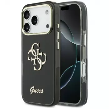 Guess IML 4G Script Metal Custodia per Apple iPhone 17 Pro nero