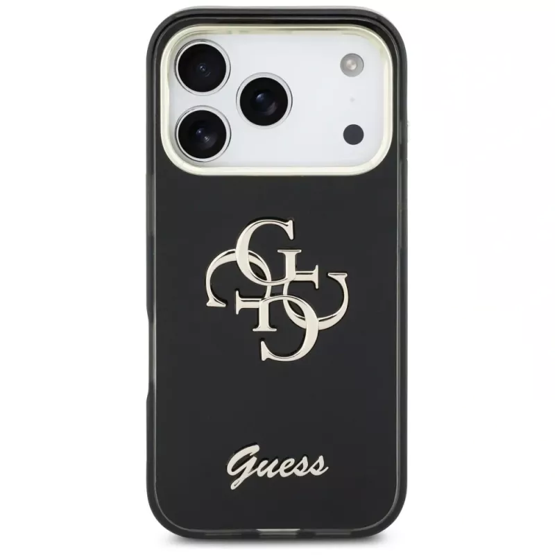Guess IML 4G Script Metal Custodia per Apple iPhone 17 Pro nero