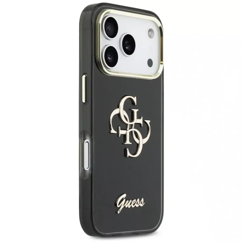 Guess IML 4G Script Metal Custodia per Apple iPhone 17 Pro nero