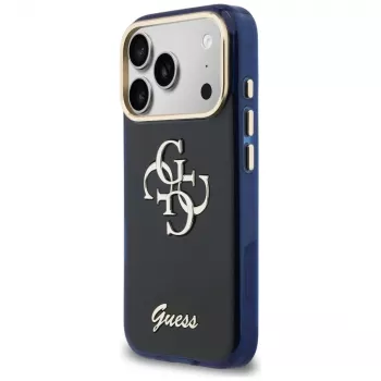 Guess IML 4G Script Metal Custodia per Apple iPhone 17 Pro Max - blu