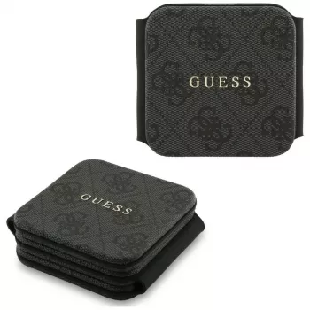 Guess 4G Wireless Charger - Stazione di ricarica induttiva MagSafe 3-in-1 per iPhone, AirPods e Apple Watch 15W (Nero)