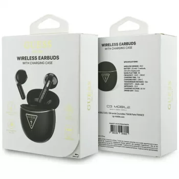 Guess Gold Line Triangle Auricolari TWS Bluetooth con custodia di ricarica (nero)