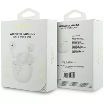 Guess Gold Line Triangle - Cuffie TWS Bluetooth con custodia di ricarica (bianco)