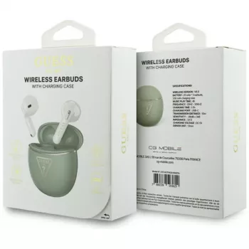 Guess Gold Line Triangle Auricolari TWS Bluetooth con custodia di ricarica (khaki)