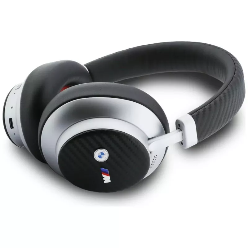BMW M Carbon Metal Logo Cuffie Over-Ear Bluetooth ENC argento