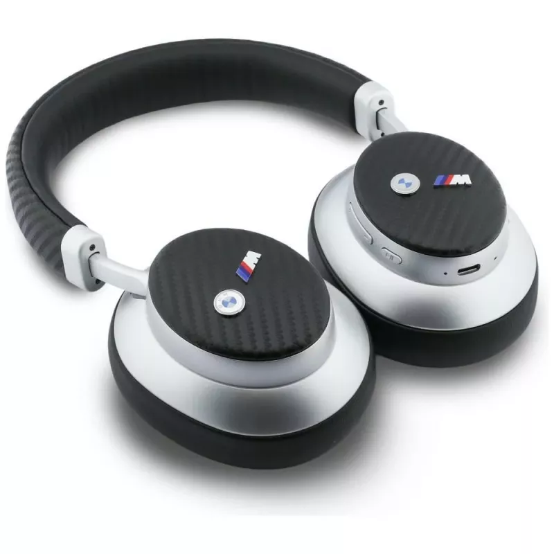 BMW M Carbon Metal Logo Cuffie Over-Ear Bluetooth ENC argento
