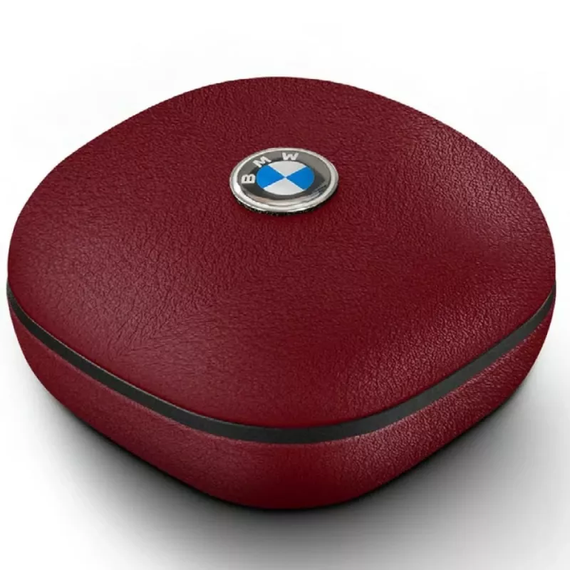 BMW Auricolari TWS Bluetooth Leather Metal Logo ENC rosso