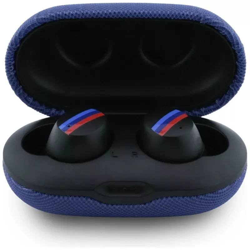 BMW M Metal Logo Auricolari TWS Bluetooth 5.3 con ENC, blu