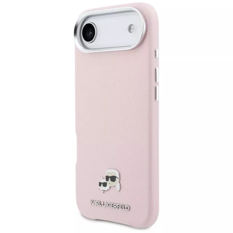 KARL LAGERFELD Karl & Choupette Head Pins Saffiano Cover MagSafe per Apple iPhone Air, rosa