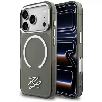 KARL LAGERFELD IML KL Script Logo Cover MagSafe per Apple iPhone 17 Pro, nero