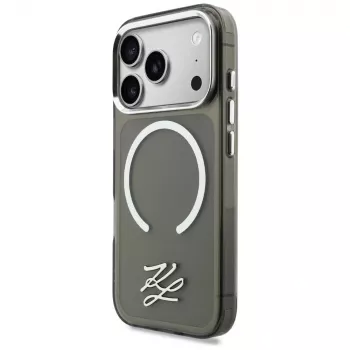 KARL LAGERFELD IML KL Script Logo Cover MagSafe per Apple iPhone 17 Pro Max, nero