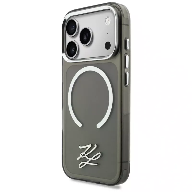 KARL LAGERFELD IML KL Script Logo Cover MagSafe per Apple iPhone 17 Pro Max, nero