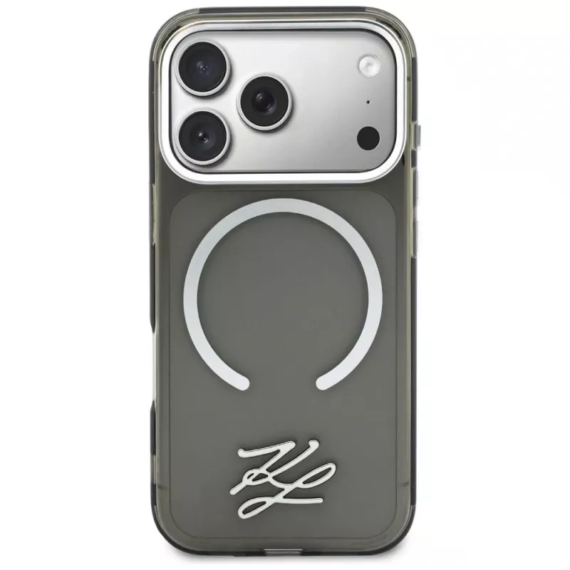 KARL LAGERFELD IML KL Script Logo Cover MagSafe per Apple iPhone 17 Pro Max, nero
