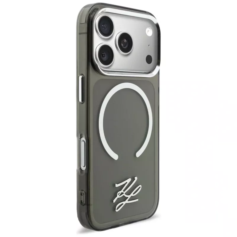 KARL LAGERFELD IML KL Script Logo Cover MagSafe per Apple iPhone 17 Pro Max, nero
