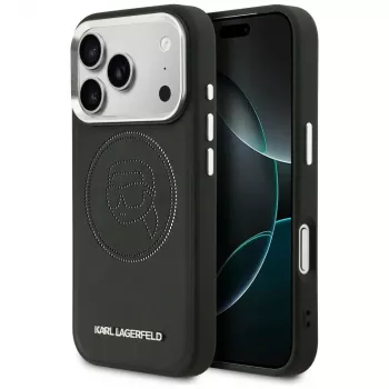 KARL LAGERFELD K Head Point Logo Cover MagSafe per Apple iPhone 17 Pro, nero