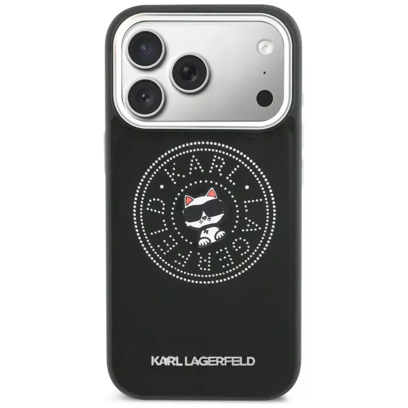 Karl Lagerfeld Point & Choupette Sketch Custodia MagSafe per iPhone 17 Pro, nero
